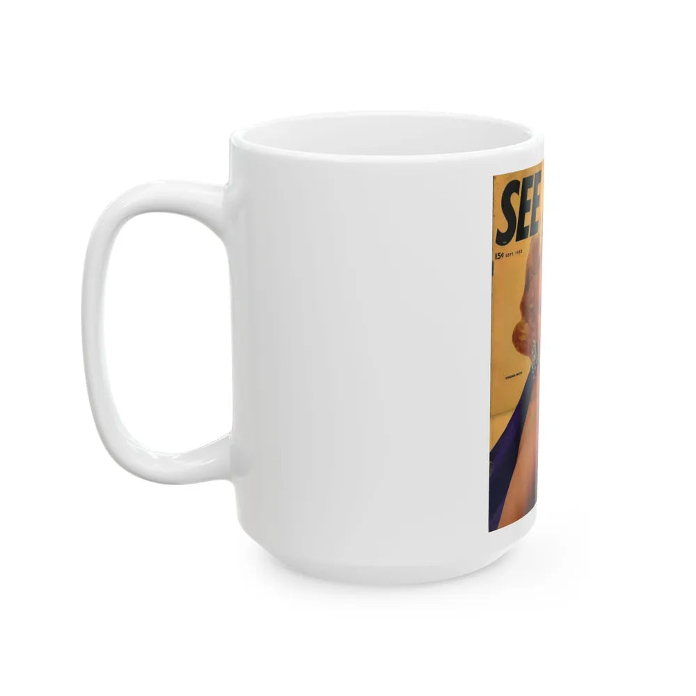 Virginia Mayo #194 - Mag. Cover (Vintage Female Icon) White Coffee Mug-Go Mug Yourself