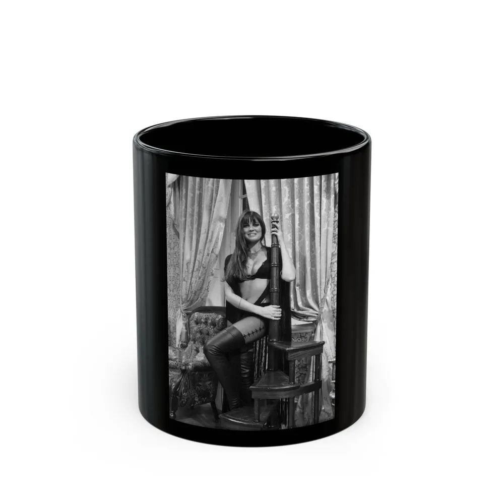 Caroline Munro #197 (Vintage Female Icon) Black Coffee Mug-11oz-Go Mug Yourself