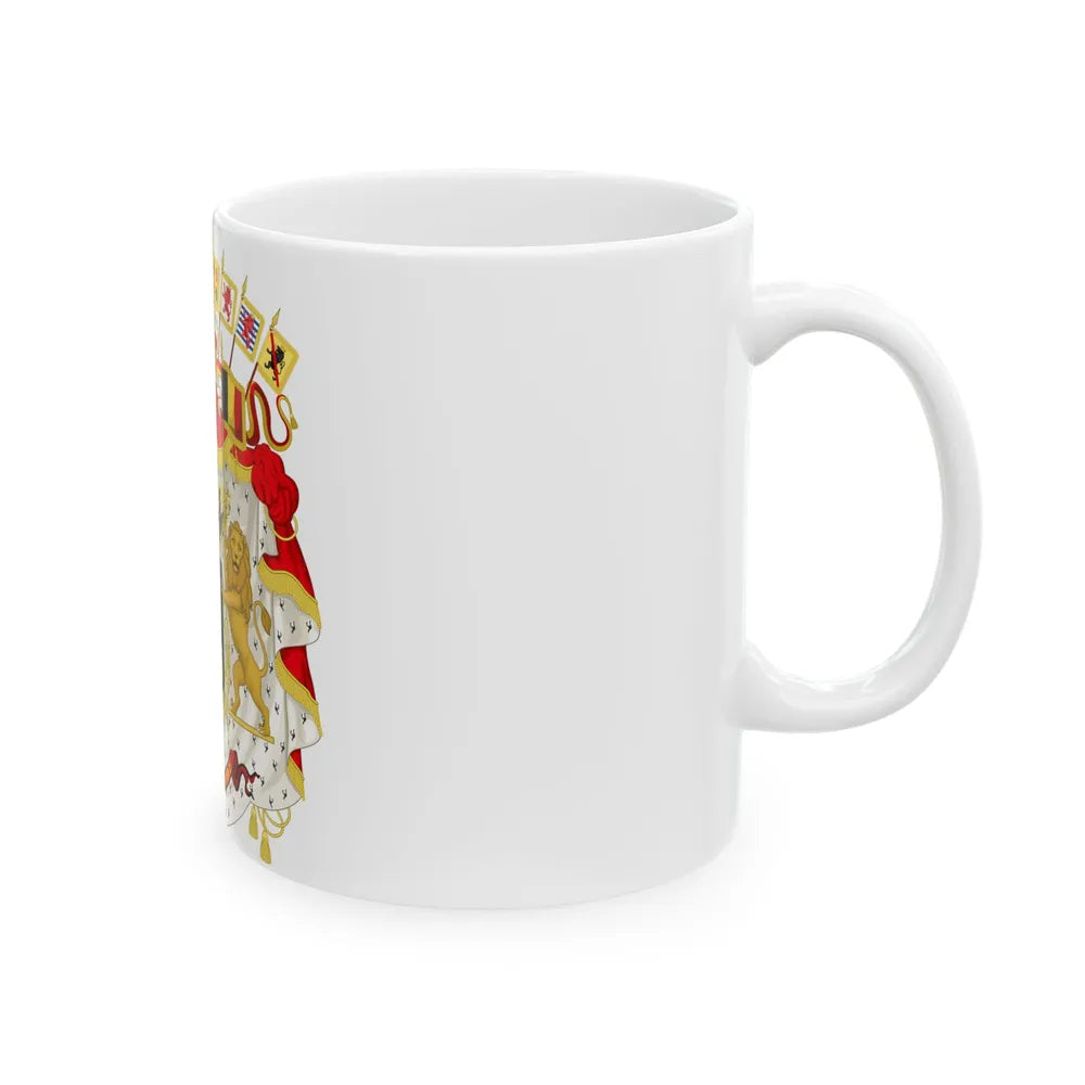 Great coat of arms of Belgium - White Coffee Mug-Go Mug Yourself