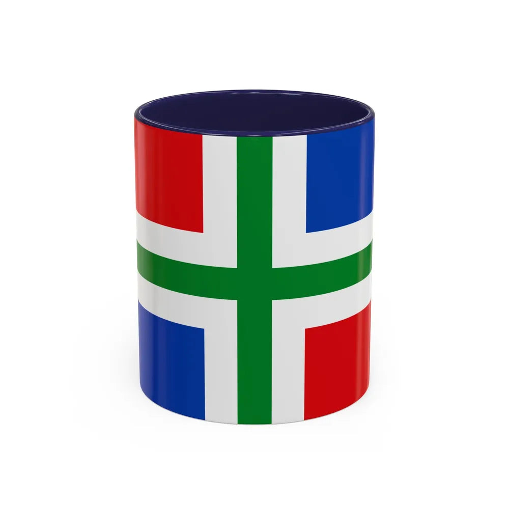 Flag of Groningen Netherlands - Accent Coffee Mug-11oz-Navy-Go Mug Yourself