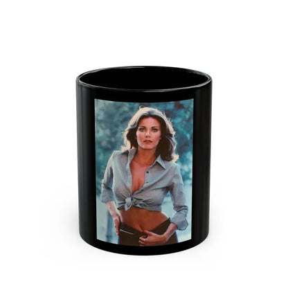 Lynda Carter #244 (Vintage Female Icon) Black Coffee Mug-11oz-Go Mug Yourself