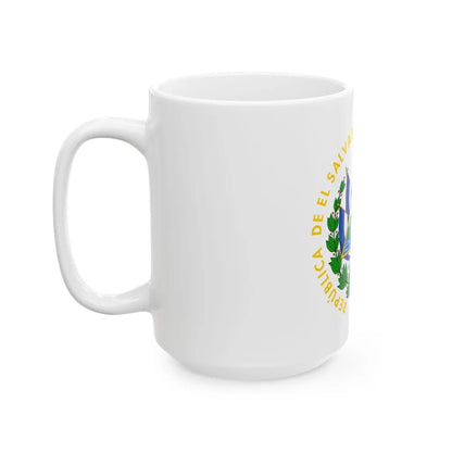 Coat of arms of El Salvador - White Coffee Mug-Go Mug Yourself