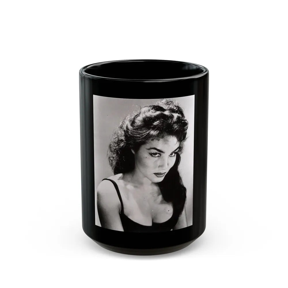 Julie Newmar #39 (Vintage Female Icon) Black Coffee Mug-15oz-Go Mug Yourself