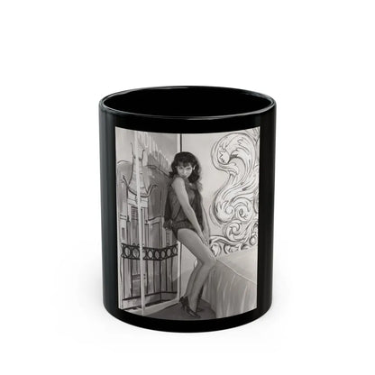 Diane McBain #24 (Vintage Female Icon) Black Coffee Mug-11oz-Go Mug Yourself