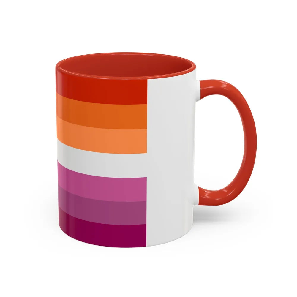 Lesbian 2 Pride Flag - Accent Coffee Mug-Go Mug Yourself