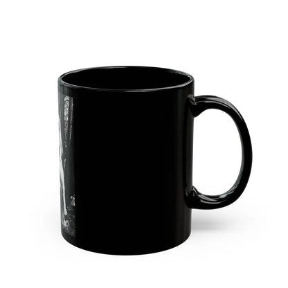 Veronica Carlson #84 - Partially Topless (Vintage Female Icon) Black Coffee Mug-Go Mug Yourself