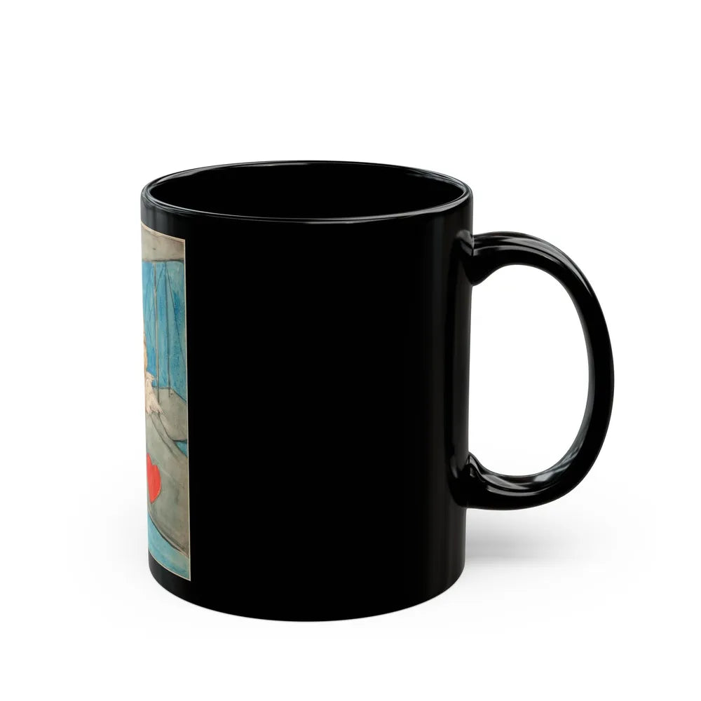 Cupid in Flight - Black Coffee Mug-Go Mug Yourself