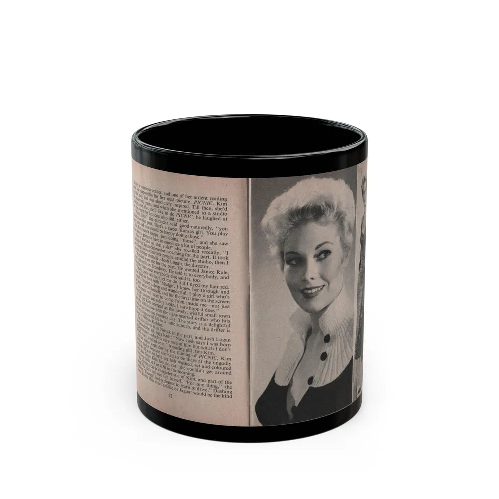 Kim Novak #150 - Scanned Mag. 66 Photos (Vintage Female Icon) Black Coffee Mug-11oz-Go Mug Yourself