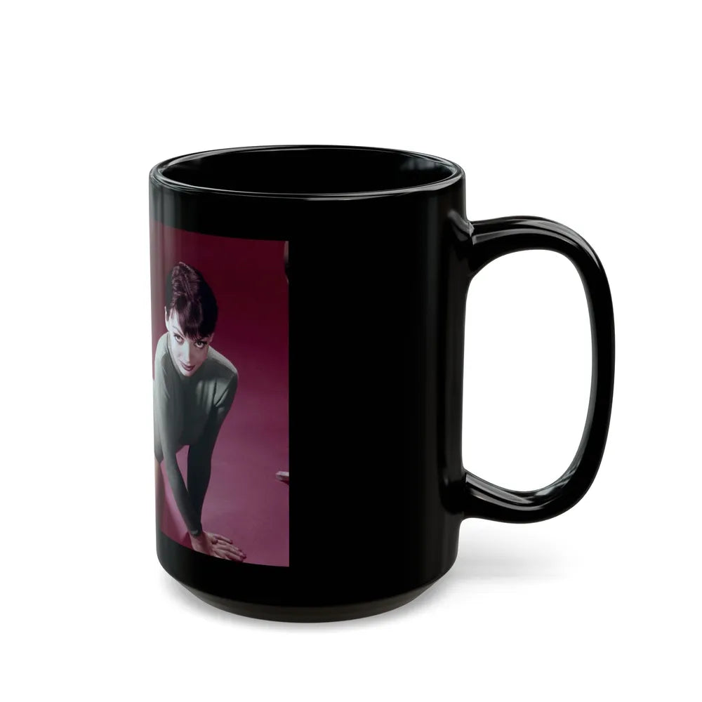 Barbara Steele #61 (Vintage Female Icon) Black Coffee Mug-Go Mug Yourself