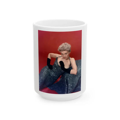 Kim Novak #306 (Vintage Female Icon) White Coffee Mug-15oz-Go Mug Yourself