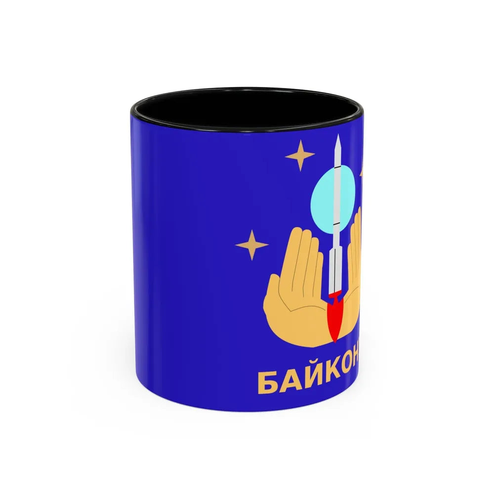 Flag of Baikonur Kazakhstan - Accent Coffee Mug-11oz-Black-Go Mug Yourself