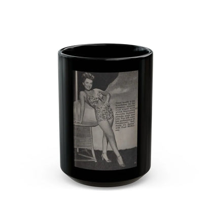 Paulette Goddard #140 - Physical Culture Pocket Mag. Oct. '46 - 1 B&W Photo (Vintage Female Icon) Black Coffee Mug-15oz-Go Mug Yourself