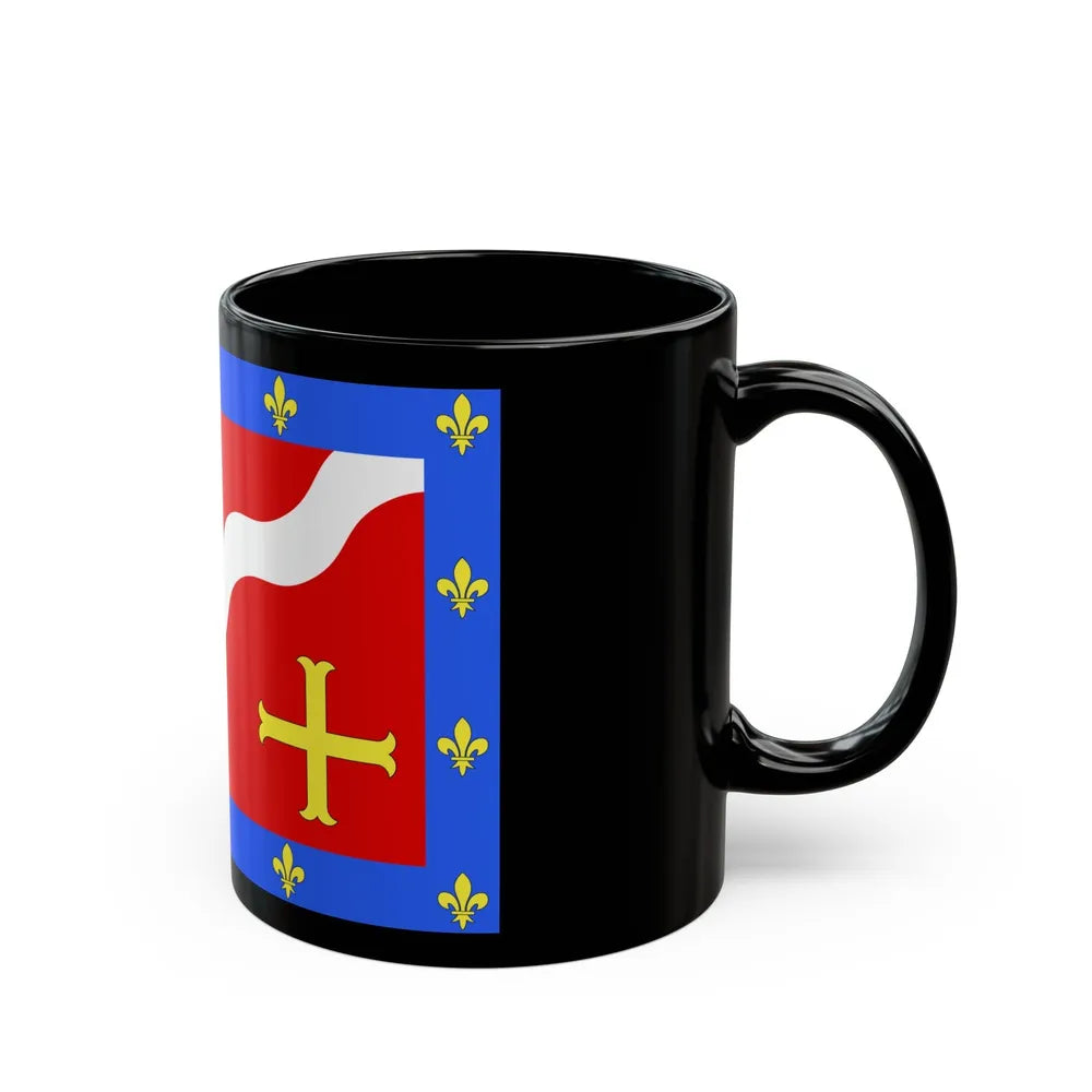 Flag of Val d'Oise France 2 - Black Coffee Mug-Go Mug Yourself