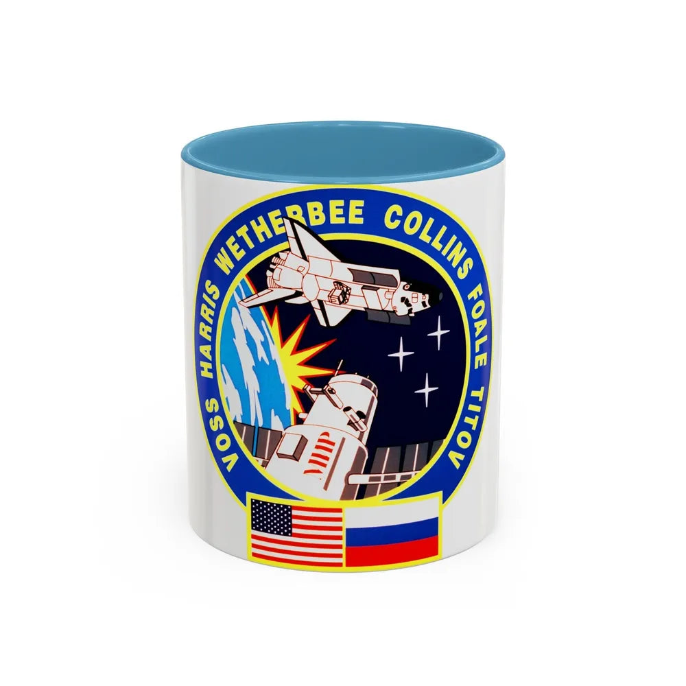 STS 63 (NASA) Accent Coffee Mug-11oz-Light Blue-Go Mug Yourself