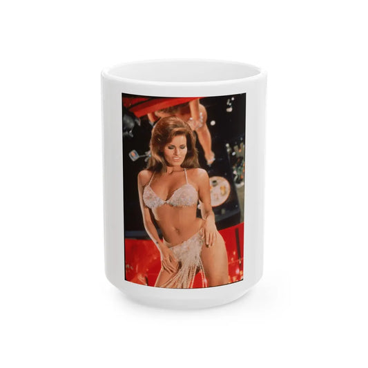 Raquel Welch #277 (Vintage Female Icon) White Coffee Mug-15oz-Go Mug Yourself