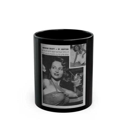 Greta Thyssen #15 - American Beauties Mag. '53 - 2 B&W Photos (Vintage Female Icon) Black Coffee Mug-11oz-Go Mug Yourself