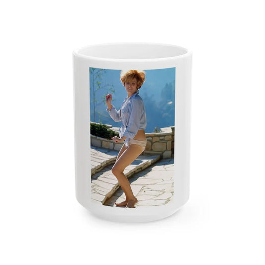 Jill St. John #200 (Vintage Female Icon) White Coffee Mug-15oz-Go Mug Yourself