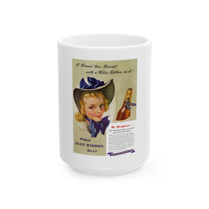 Blue Ribbon advertisement, 1940 - White Coffee Mug-15oz-Go Mug Yourself