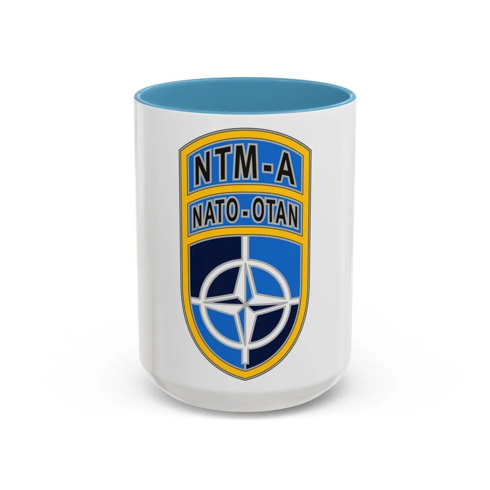 NATO Training MissionAfghanistan (U.S. Army) Accent Coffee Mug-15oz-Light Blue-Go Mug Yourself