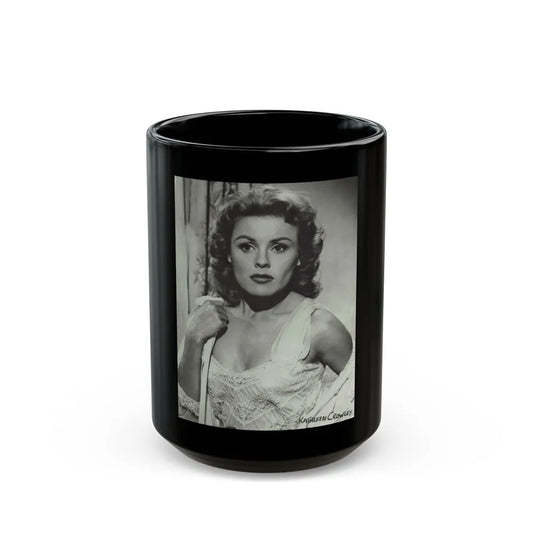 Kathleen Crowley #10 (Vintage Female Icon) Black Coffee Mug-15oz-Go Mug Yourself