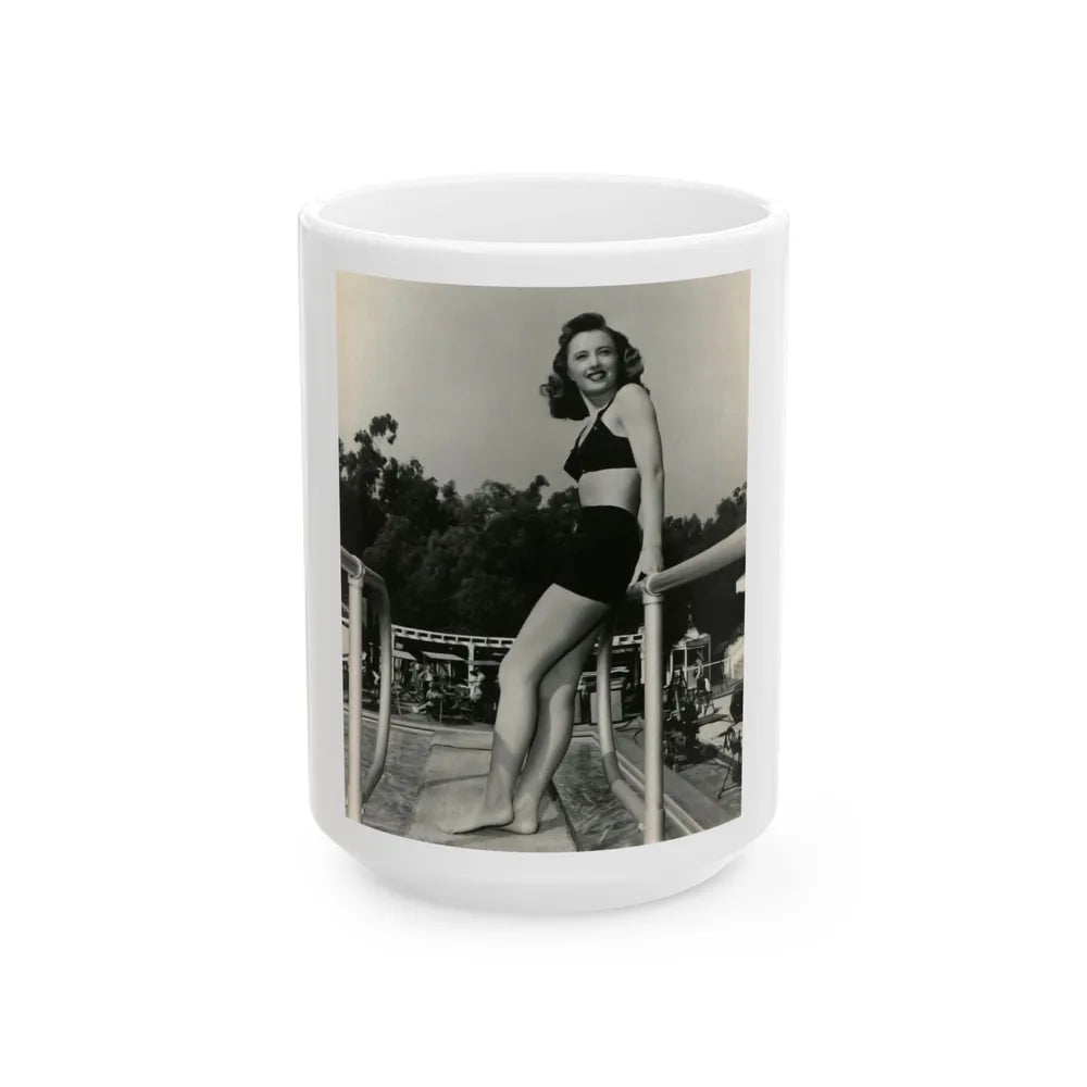 Barbara Stanwyck #163 (Vintage Female Icon) White Coffee Mug-15oz-Go Mug Yourself