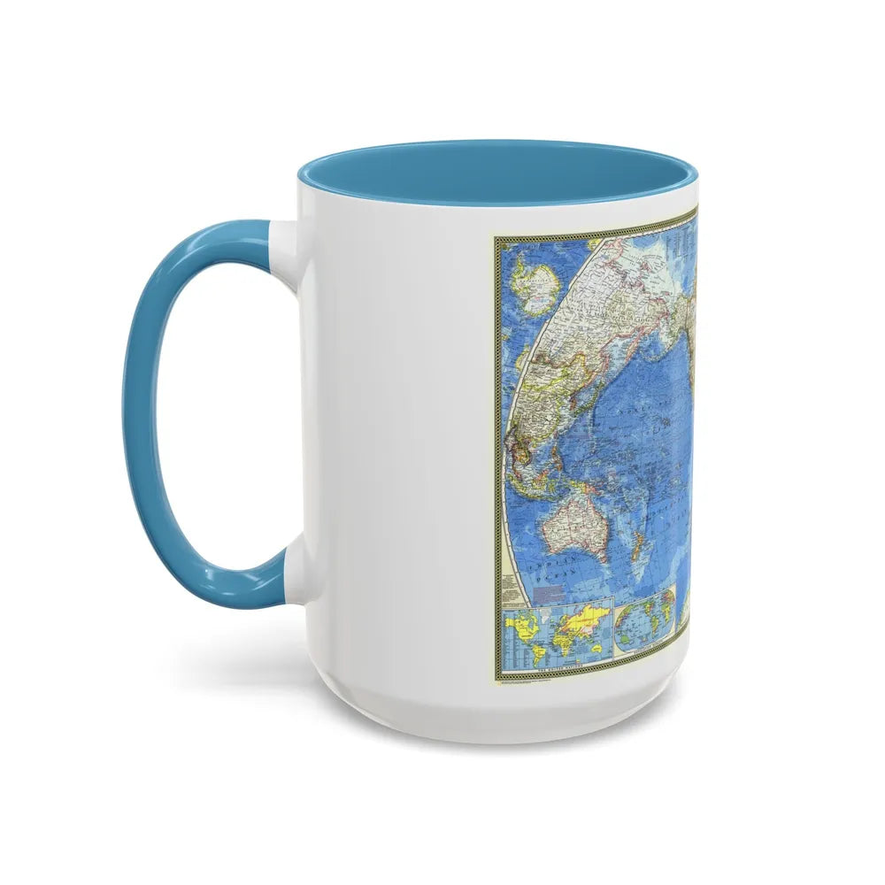 World Map (1970) (Map) Accent Coffee Mug-Go Mug Yourself