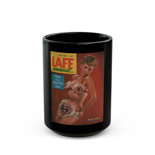 Barbara Nichols #391 - Barbara on Cover in Color from LAFF annual Mag. Fall '53 (Vintage Female Icon) Black Coffee Mug-15oz-Go Mug Yourself