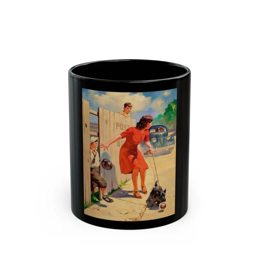 Car Approaching, 1939 - Black Coffee Mug-11oz-Go Mug Yourself