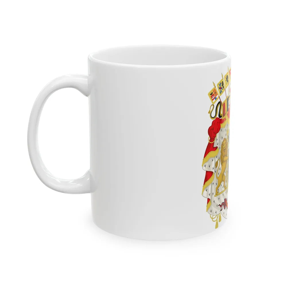 Great coat of arms of Belgium - White Coffee Mug-Go Mug Yourself