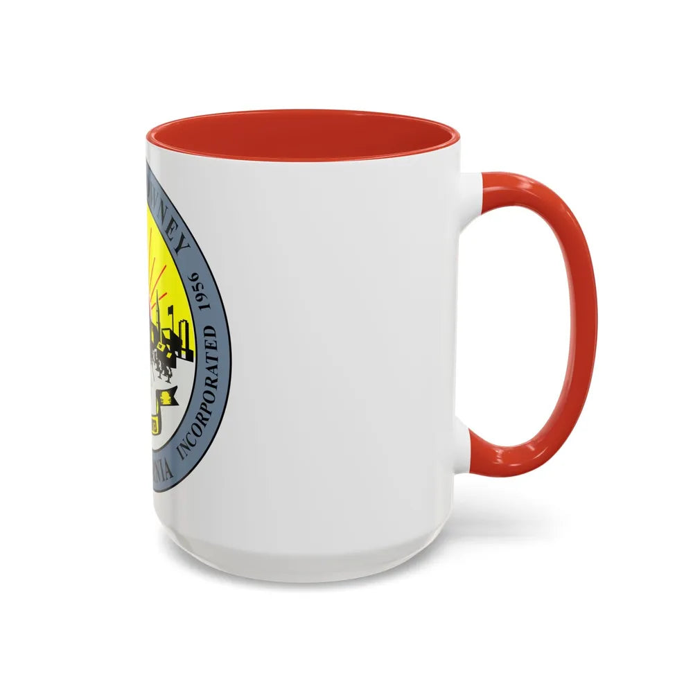 Seal of Downey California - Accent Coffee Mug-Go Mug Yourself