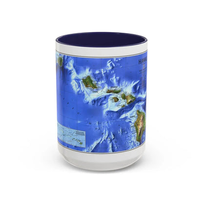 USA - Hawaii (1995) (Map) Accent Coffee Mug-15oz-Navy-Go Mug Yourself