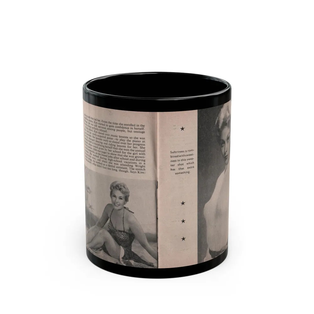 Kim Novak #145 - Scanned Mag. 66 Photos (Vintage Female Icon) Black Coffee Mug-11oz-Go Mug Yourself