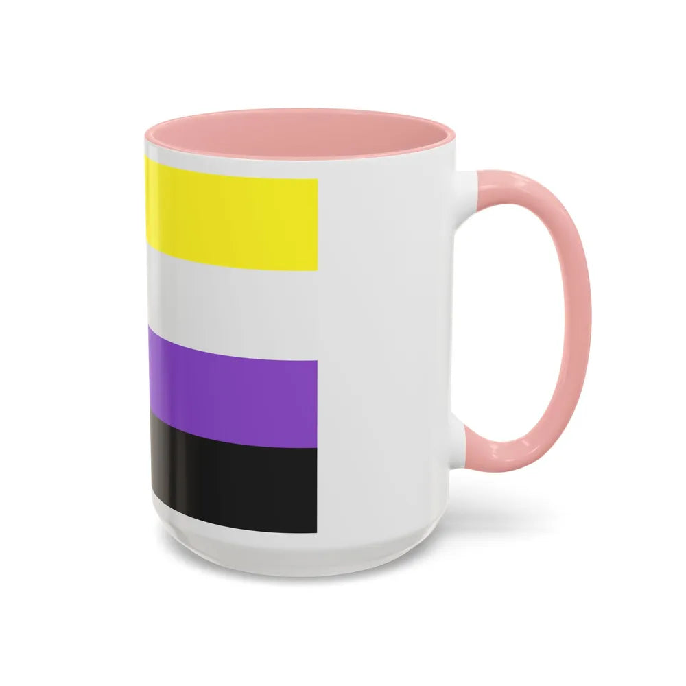 Nonbinary Pride Flag - Accent Coffee Mug-Go Mug Yourself