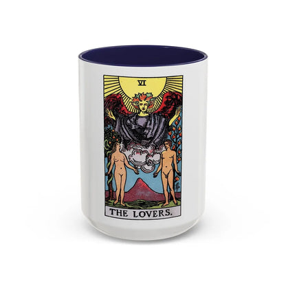 The Lovers (Tarot Card) Accent Coffee Mug-15oz-Navy-Go Mug Yourself