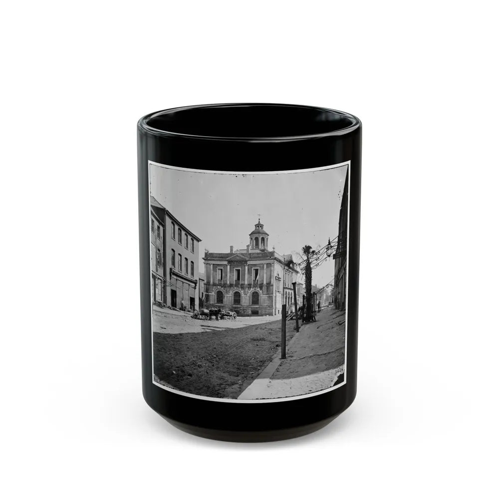 Charleston, S.C. The Post Office (Old Exchange And Custom House, 122 East Bay) (U.S. Civil War) Black Coffee Mug-15oz-Go Mug Yourself