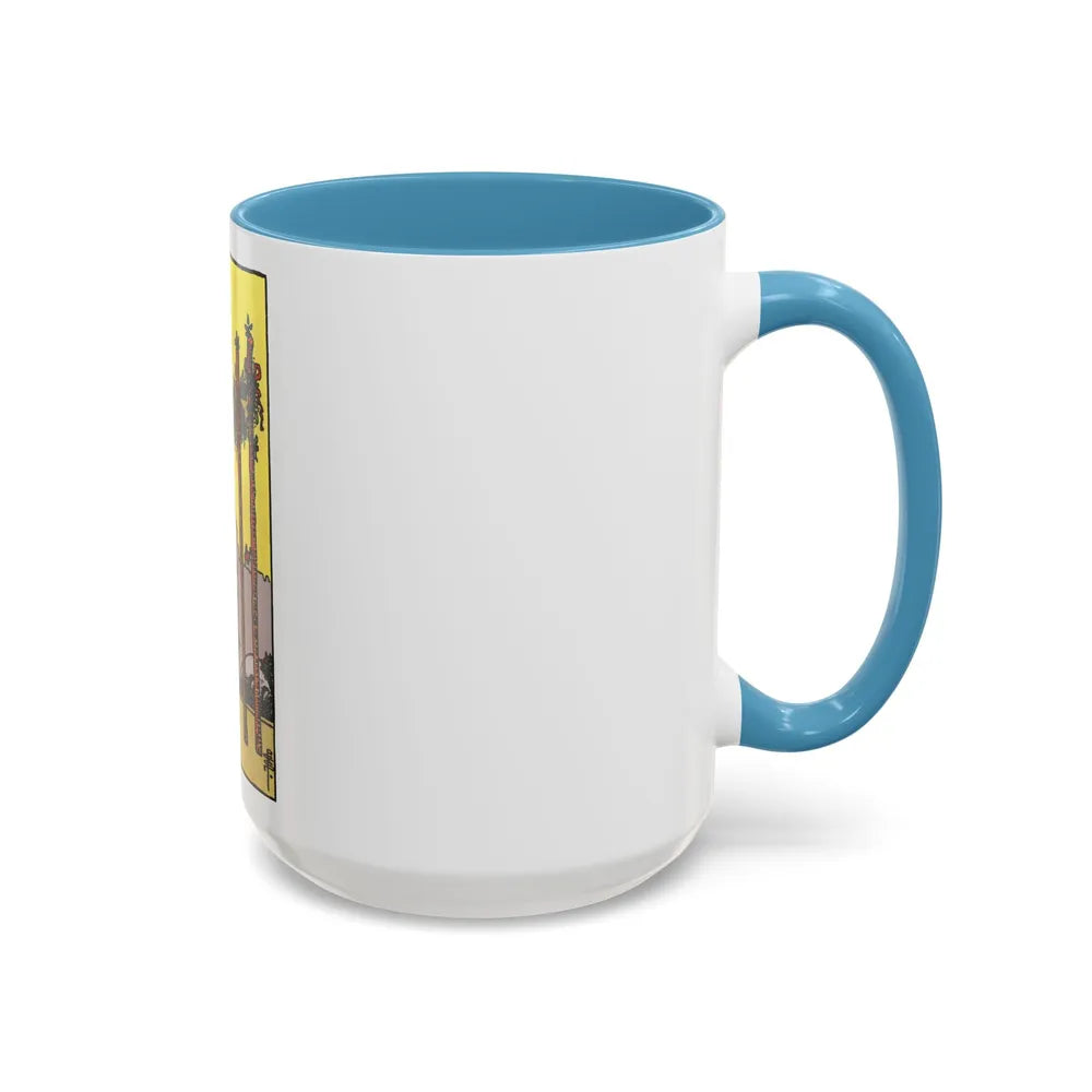 The 4 of Wands (Tarot Card) Accent Coffee Mug-Go Mug Yourself