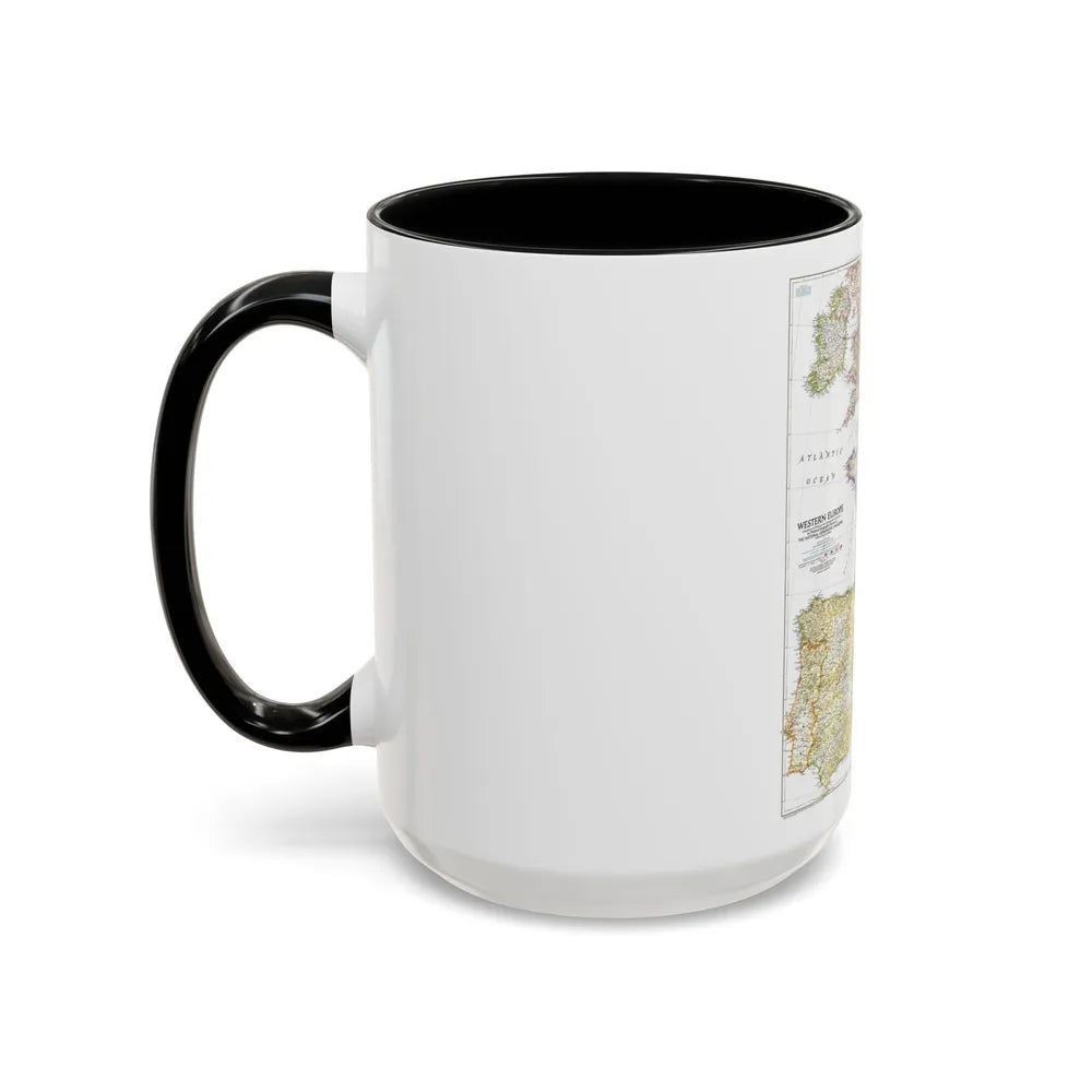 Europe, Western (1950) (Map) Accent Coffee Mug-Go Mug Yourself