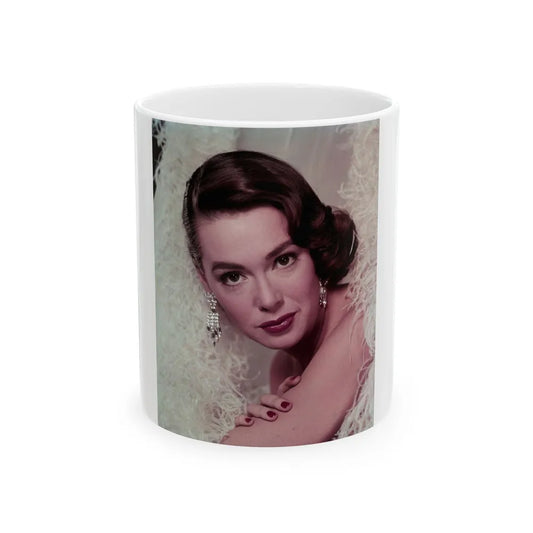 Barbara Rush #06 - 8x10 Color Head & Shoulder Glamour Photo from 50's (Vintage Female Icon) White Coffee Mug-11oz-Go Mug Yourself