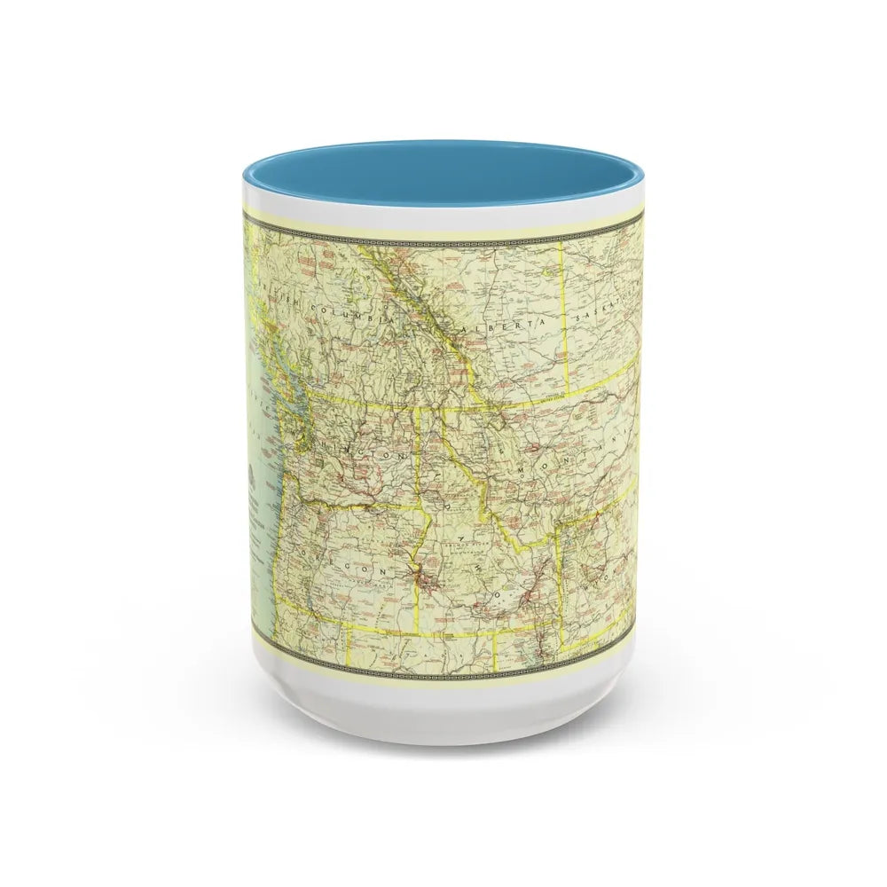 USA - Northwestern (1941) (Map) Accent Coffee Mug-15oz-Light Blue-Go Mug Yourself