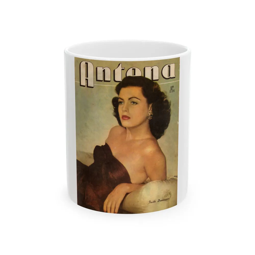 Faith Domergue #125 - Mag. Cover (Vintage Female Icon) White Coffee Mug-11oz-Go Mug Yourself