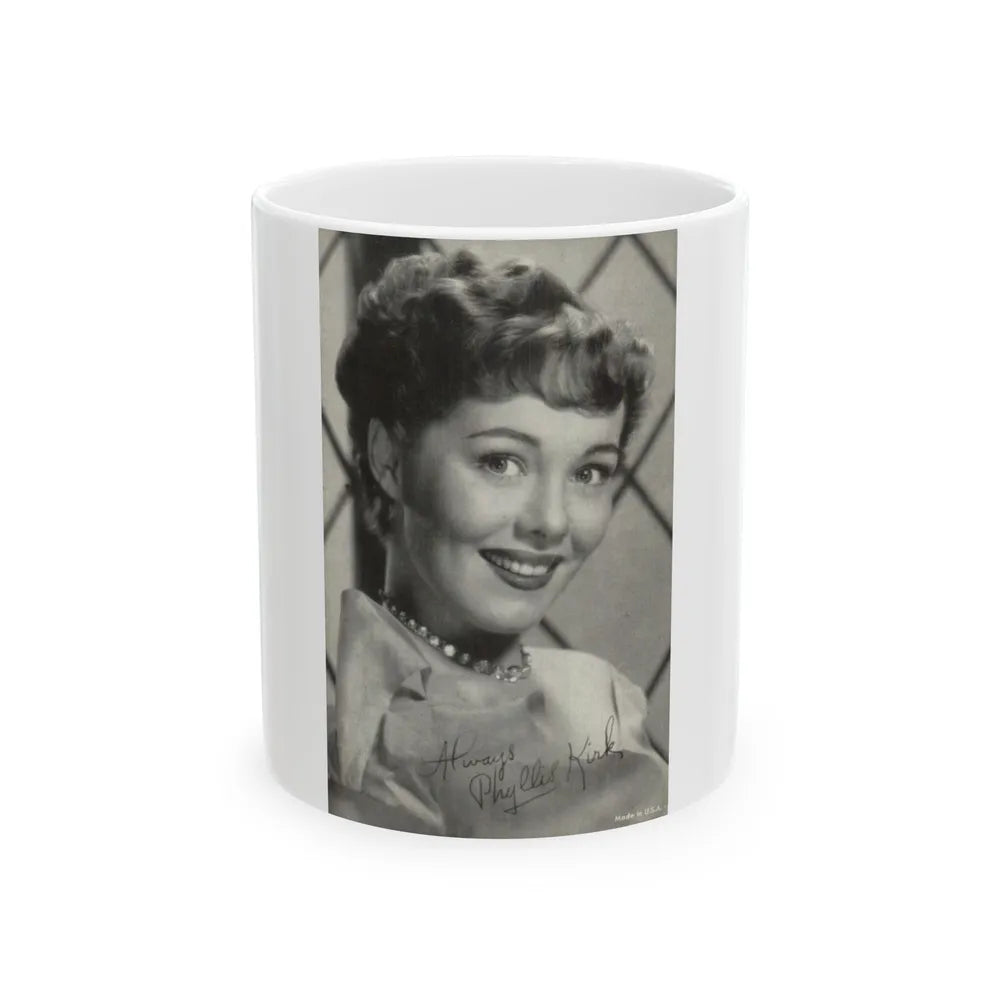 Phyllis Kirk #27 (Vintage Female Icon) White Coffee Mug-11oz-Go Mug Yourself