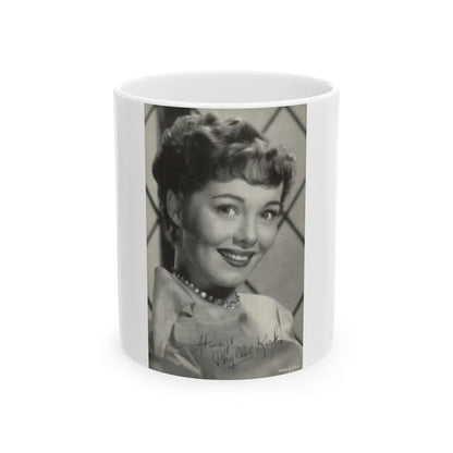 Phyllis Kirk #27 (Vintage Female Icon) White Coffee Mug-11oz-Go Mug Yourself