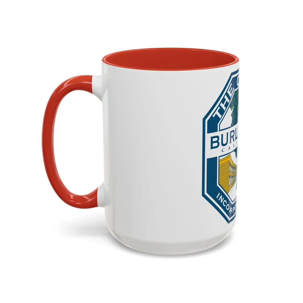 Seal of Burlingame California - Accent Coffee Mug-Go Mug Yourself