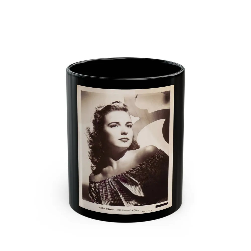 Cathy Downs #01 (Vintage Female Icon) Black Coffee Mug-11oz-Go Mug Yourself