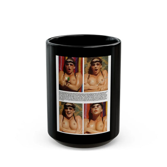 Linda Blair #303 - Celebrity Sleuth Mag. - 1 Page 4 Photos with, bold short article (Vintage Female Icon) Black Coffee Mug-15oz-Go Mug Yourself