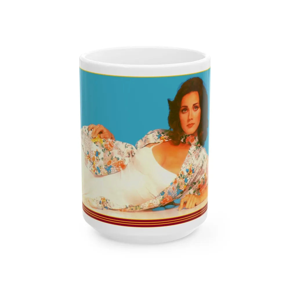 Lynda Carter #26 (Vintage Female Icon) White Coffee Mug-15oz-Go Mug Yourself