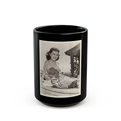 Faith Domergue #163 (Vintage Female Icon) Black Coffee Mug-15oz-Go Mug Yourself