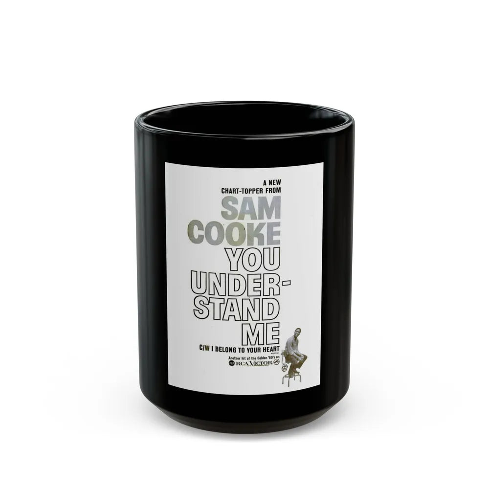 Sam Cooke 1960 (Music Poster) Black Coffee Mug-15oz-Go Mug Yourself