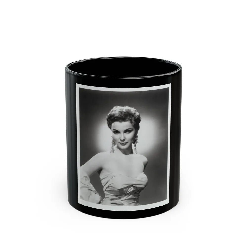 Debra Paget #614 - 8x10 B&W Upper Body Glamour Promo Photo circa 50's (Vintage Female Icon) Black Coffee Mug-11oz-Go Mug Yourself