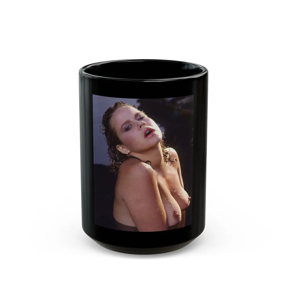 Linda Blair #252 - Topless (Vintage Female Icon) Black Coffee Mug-15oz-Go Mug Yourself